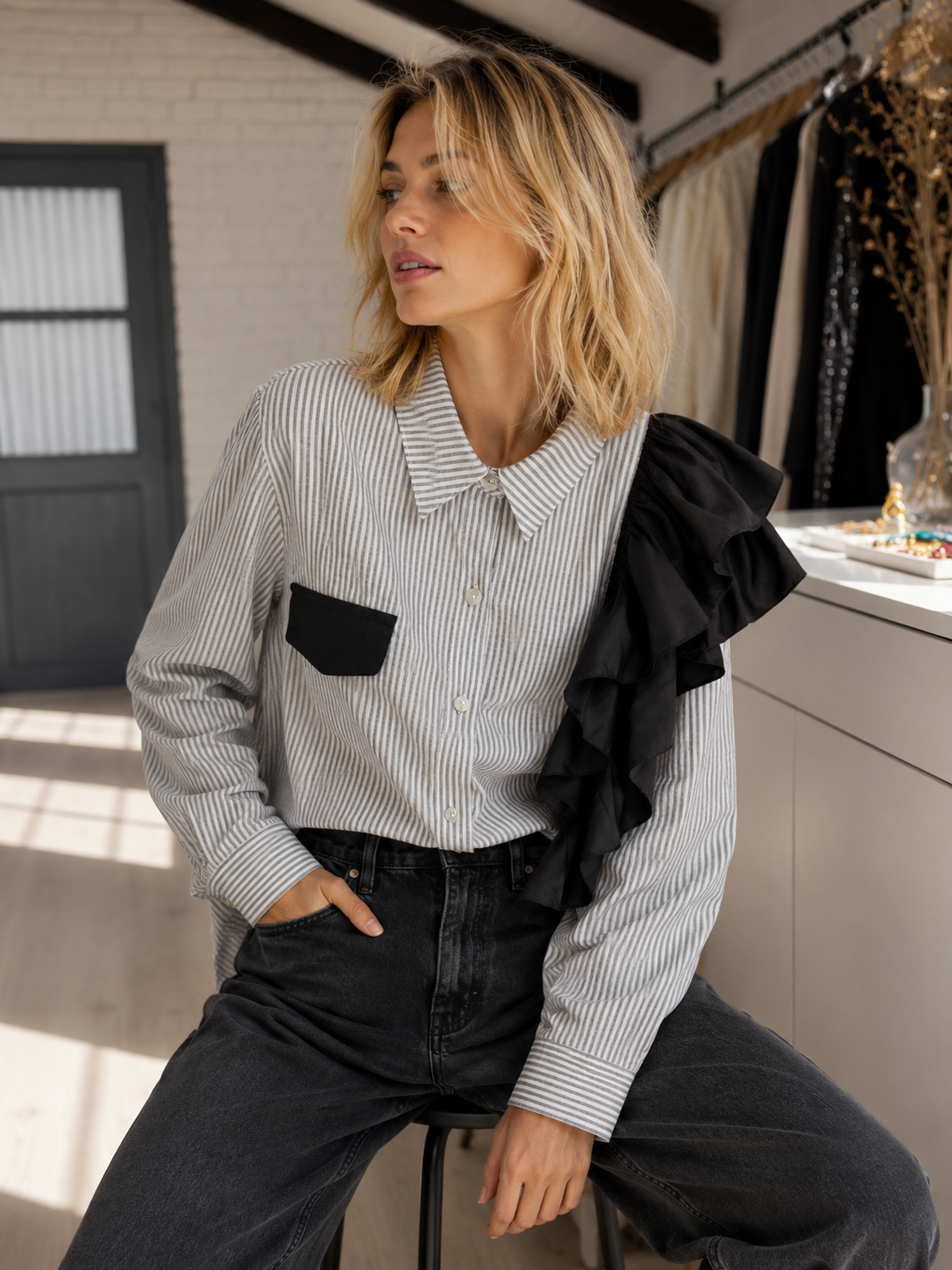 Camisa Willow vuelos stripes