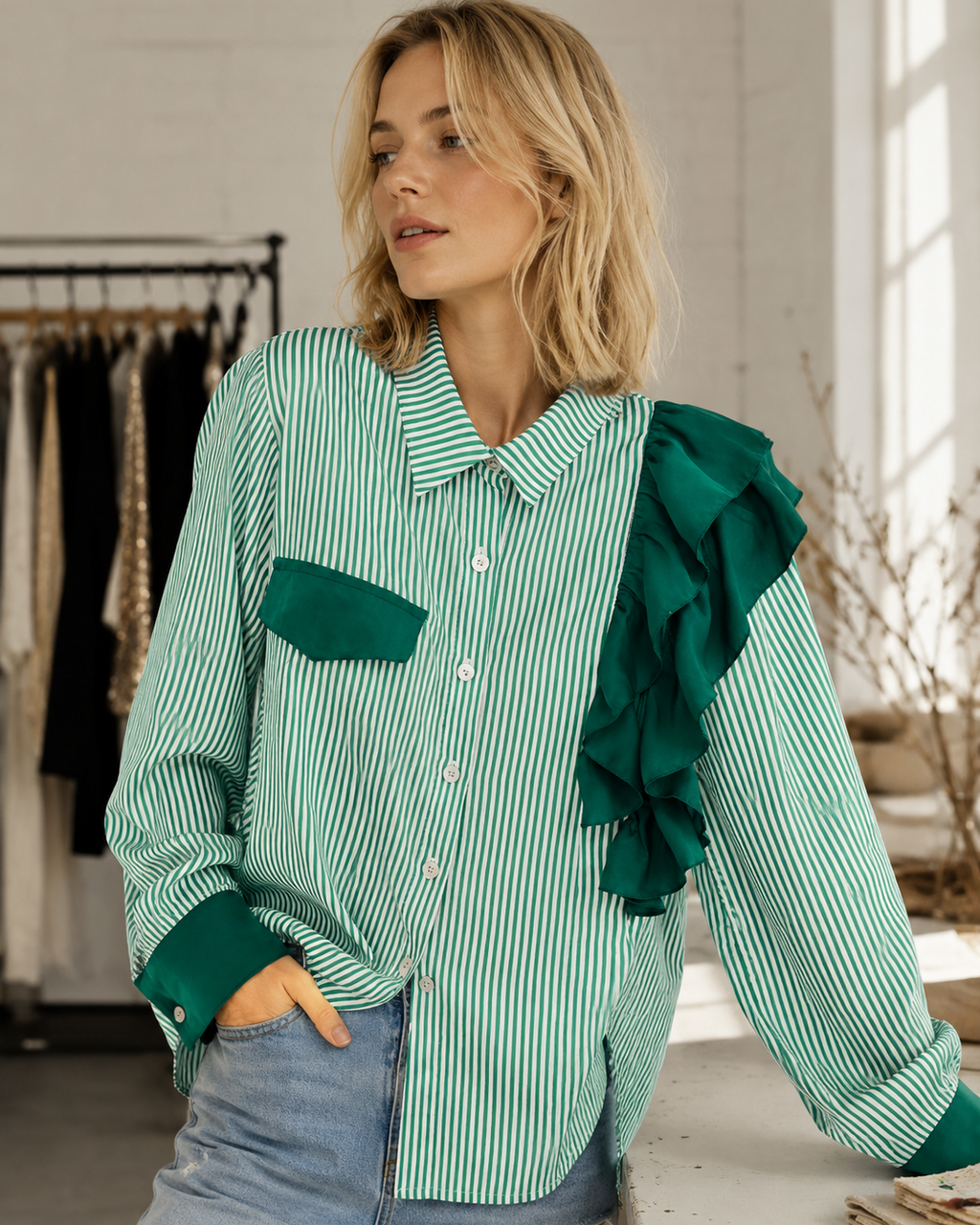Camisa Willow vuelos stripes