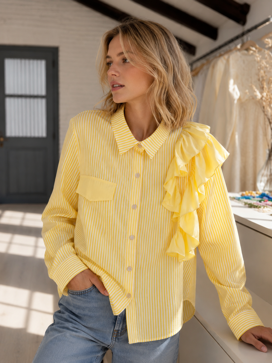 Camisa Willow vuelos stripes