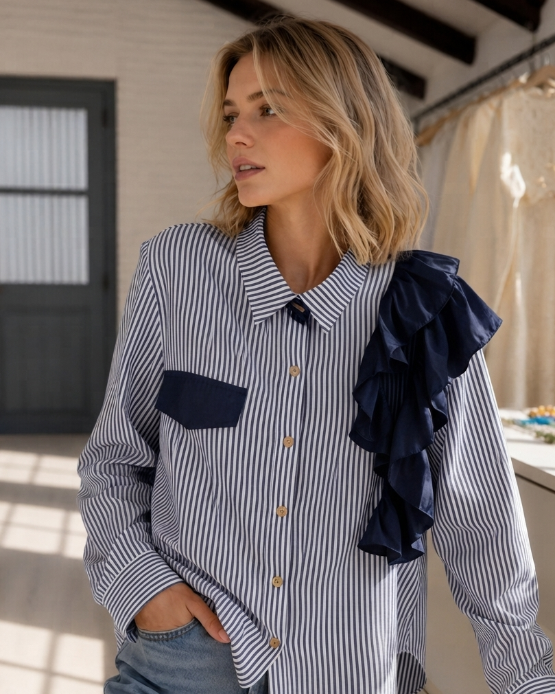 Camisa Willow vuelos stripes